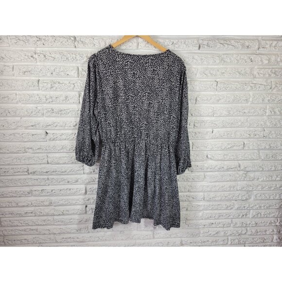 Nine West Womens Dress Extra Large Mini Fit Flare Black Animal Print ANI45E - Picture 6 of 11